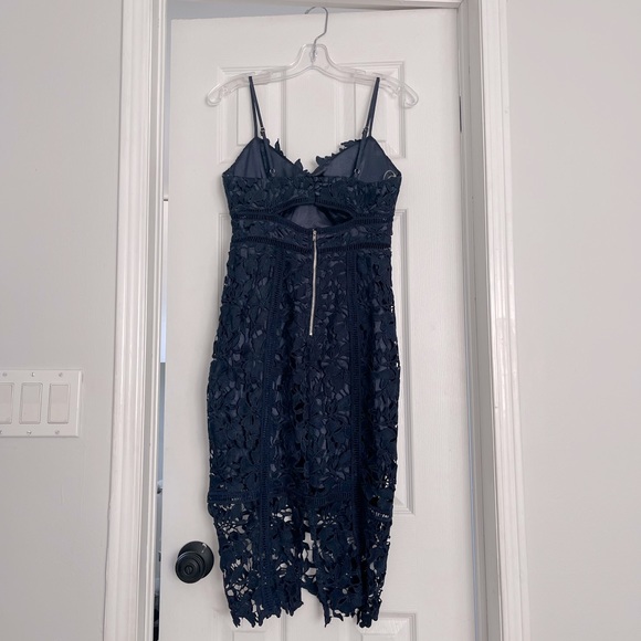 ✨SOLD✨ Self-portrait/Bardot Style Navy/Dark Blue Lace Dress - Picture 8 of 9